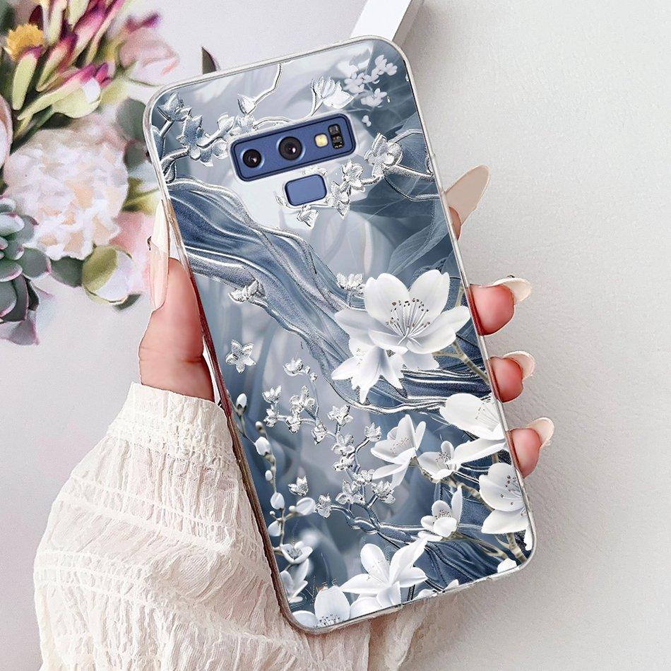 For Samsung Galaxy Note9 Elegant Floral Butterfly Phone Case For Samsung Note 9 SM-N960F SM-N9600 Soft Silicone TPU Cases