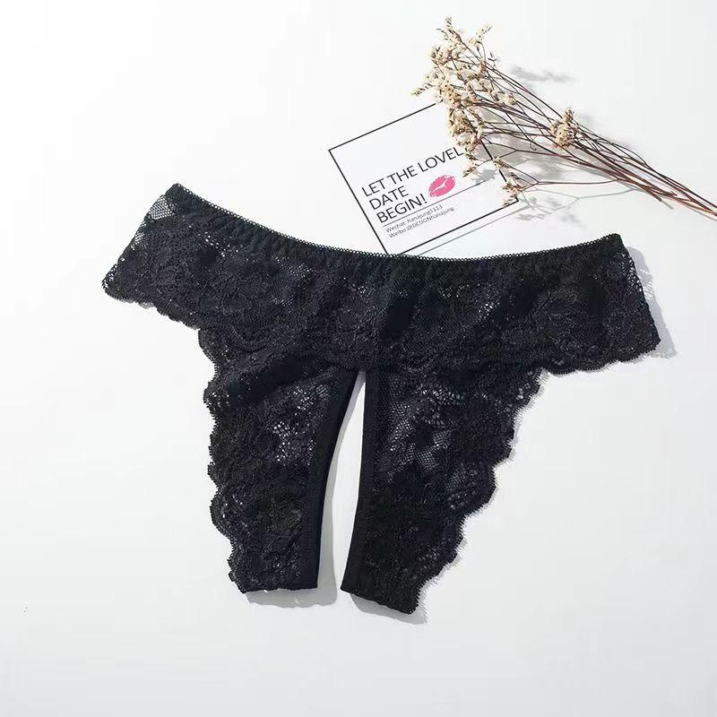 Kvinner Perspektiv Truser Stor Størrelse Åpent Skritt Uthult Sexy Thong Blonderundertøy Dame Undertøy med lav midje