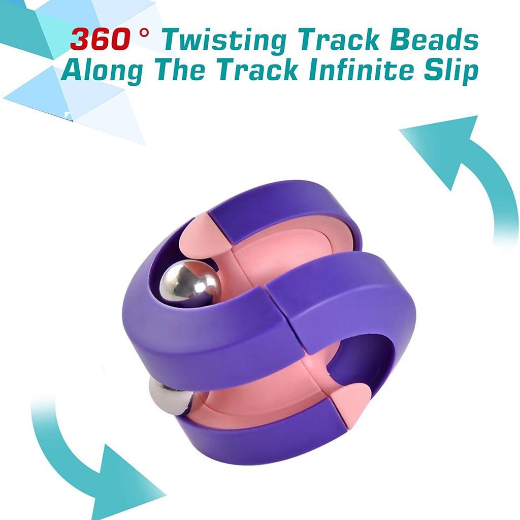 Orbit Ball Fidget Toys Decompression Anxiety ADHD Stress Relief Spinning Toy Beads Track Ball Gifts Kids Adults