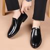 Fashion Slip on Flat casual men's leather shoes British retro gentleman style Office and Fashion Party Black Brown Hot selling adult