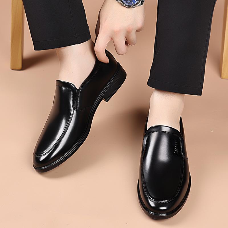 Fashion Slip on Flat casual men's leather shoes British retro gentleman style Office and Fashion Party Black Brown Hot selling adult