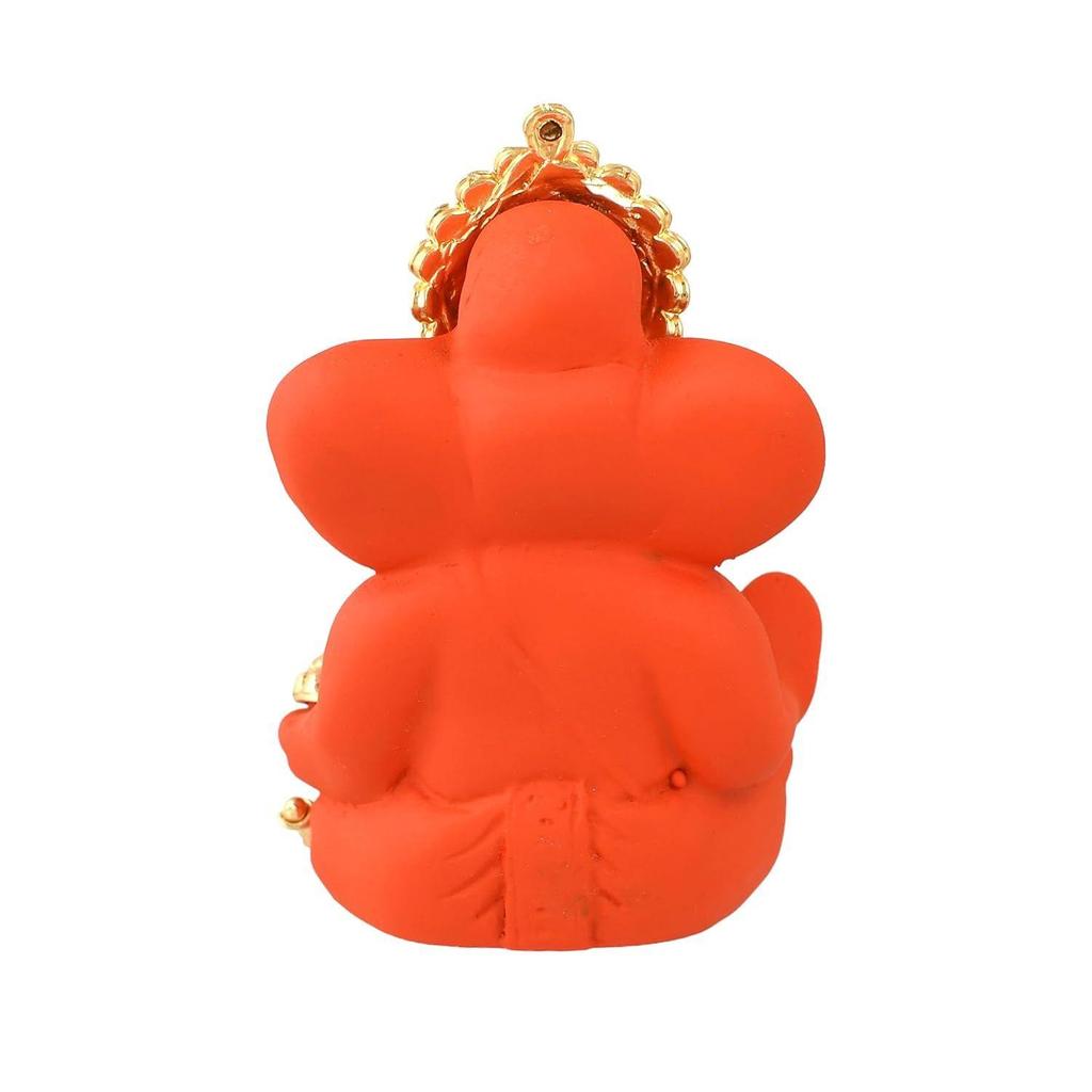 Idol Ganesha Murti Statua na Deskę Rozdzielczą Samochodu Prezent Ceramiczna Terakota Pozłacana Ganesha Ganapati Idole Ozdoba Figurka