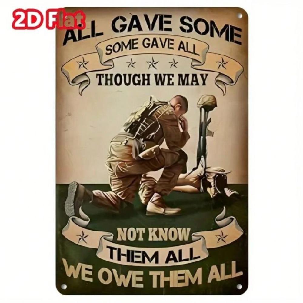 Placca in Latta Tutti Hanno Dato Qualcosa Alcuni Hanno Dato Tutto Decorazione Murale Vintage Esercito Poster Metallico