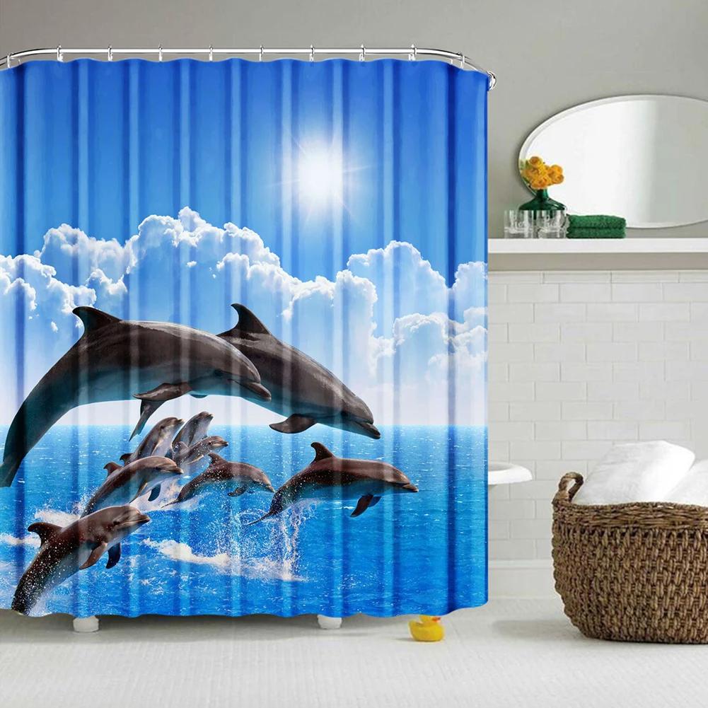 VIKAMA HD Natural Waterfall Shower Curtain High-Definition Healing Bathroom Zen SPA Retreat Backdrop