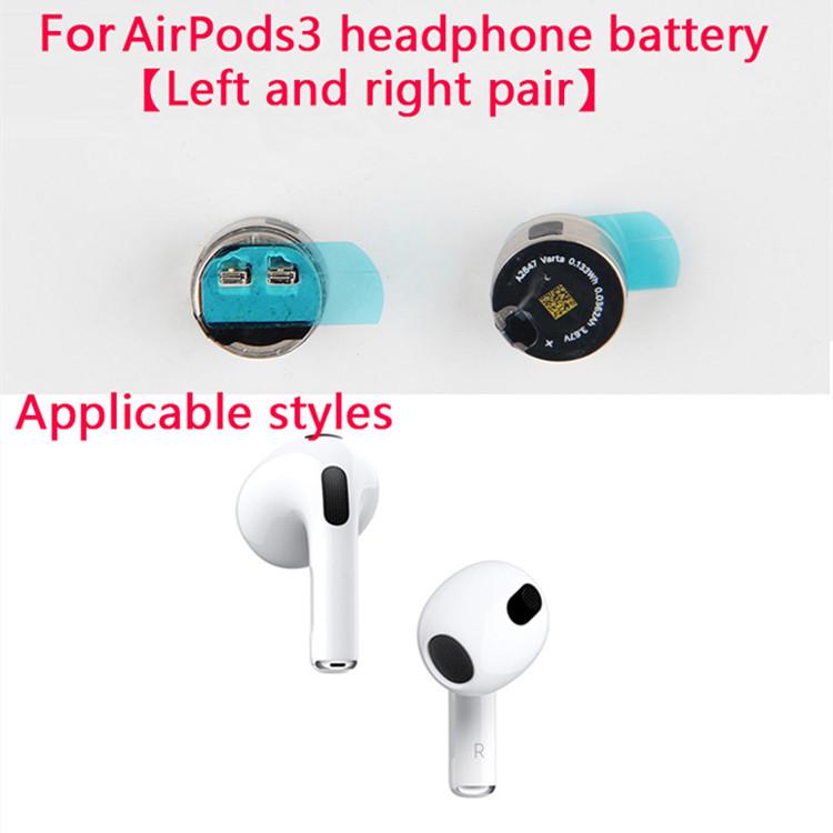 Újratölthető lítium akkumulátor Airpods 1 2 3 4. generációhoz AirPods Pro fülhallgatókhoz Csereakkumulátor 2PCS For AirPods 3
