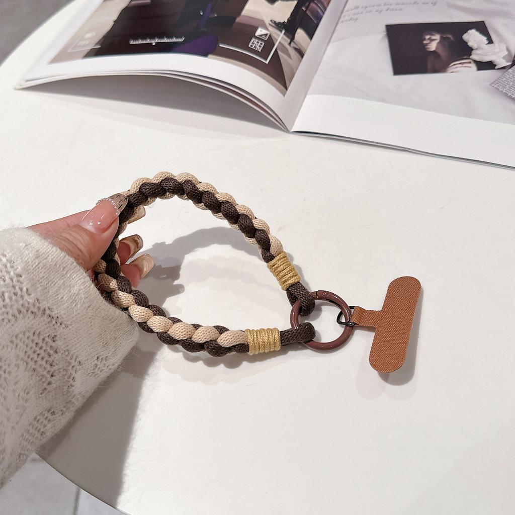 New Colorful Universal Braided Mobile Phone Lanyard Strap Cute Hanging Chain Ring Cord With Patch Wrist Strap Phone Detachable