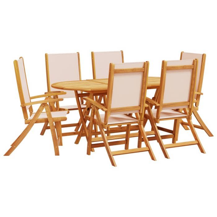 VidaXL 7-piece Garden Dining Set Solid Acacia Wood Textilene 3279270