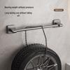 Wall-Mounted No-Punch Towel Rack with Shelf and Single Bar for Bathroom Storage