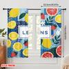 2pcs 2D flat printing Window Curtains Cute Strawberry Lemon Slice Fabric Without Electricity Family Party for Indoor