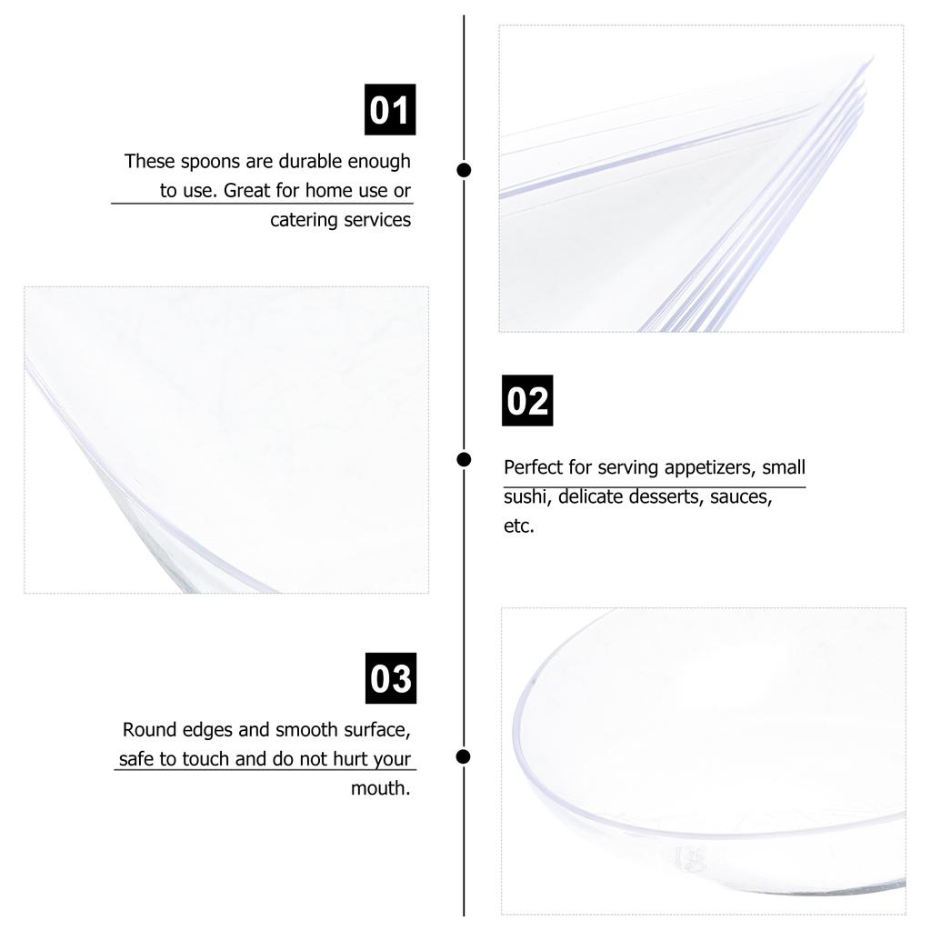 40 ks Jednorázové lžičky Mini dezertní talířky Dezertní lžičky Degustační kelímky na sushi