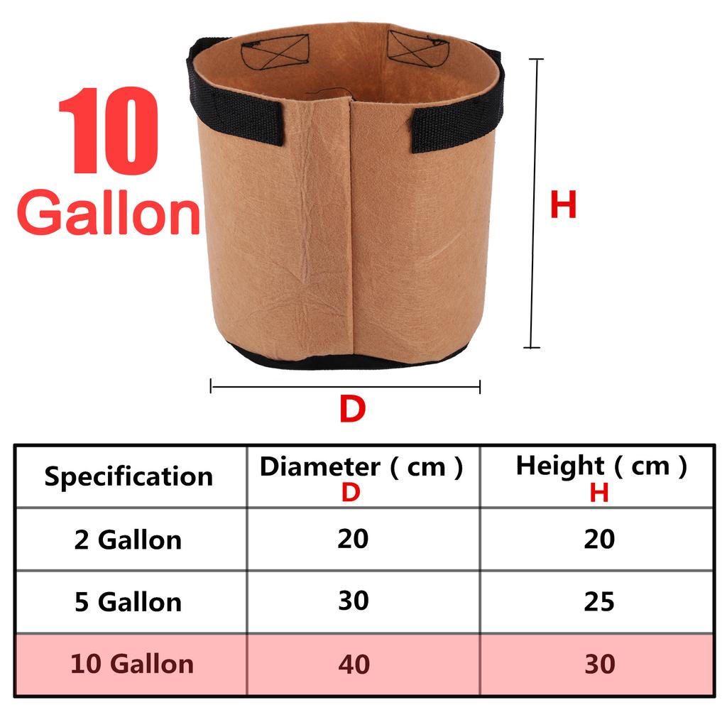Bolsa de Cultivo de Tela para Plantas 1/2/3/5/7/10/17 Galones Maceta de Guardería Jardín Flor Verdura Tomate Patata Fresa Maceta de Cultivo