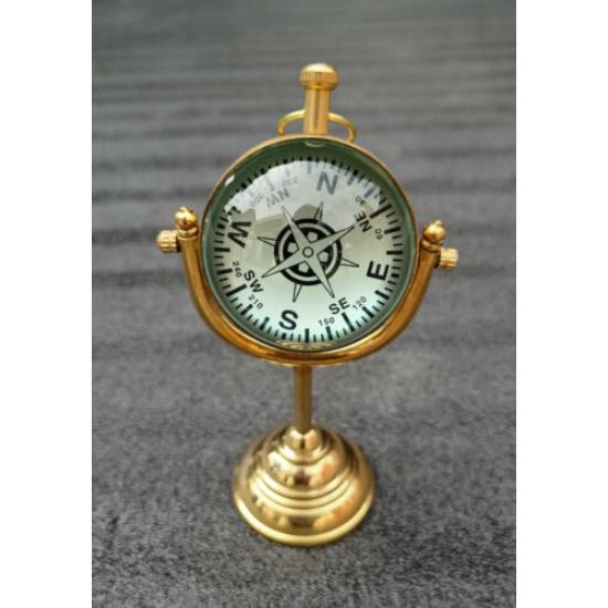 Vintage Style Brass Table Top Clock, Double Face Table Nautical Clock Desk Watch