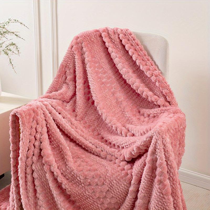 

Solid Color Check Four Seasons Blanket, Soft and Comfortable Bed Blanket Sofa Blanket Suitable for Home Travel Mean 180x200CM розовый