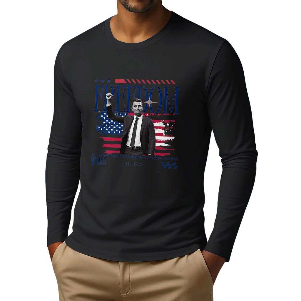 Men's Basic Round Neck Long Sleeve Bottoming Shirt Top