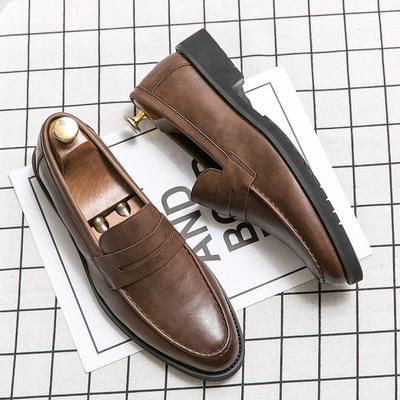 2024 Frühling Herbst Heißverkauf Herren Slipper Braun Elegant Business Casual Schuhe Rutschfest Formelle Lederschuhe für Herren