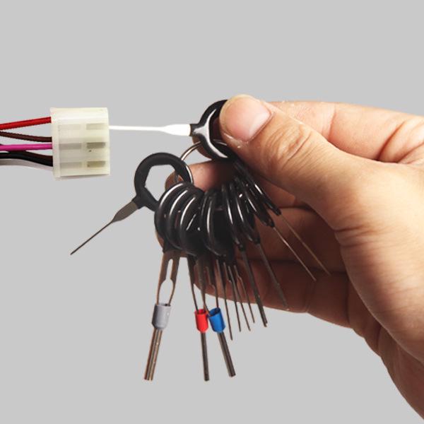 Car Wiring Harness Disassembly Tool Set - Pin Removal, Crimping, and Connector Pulling Tools.