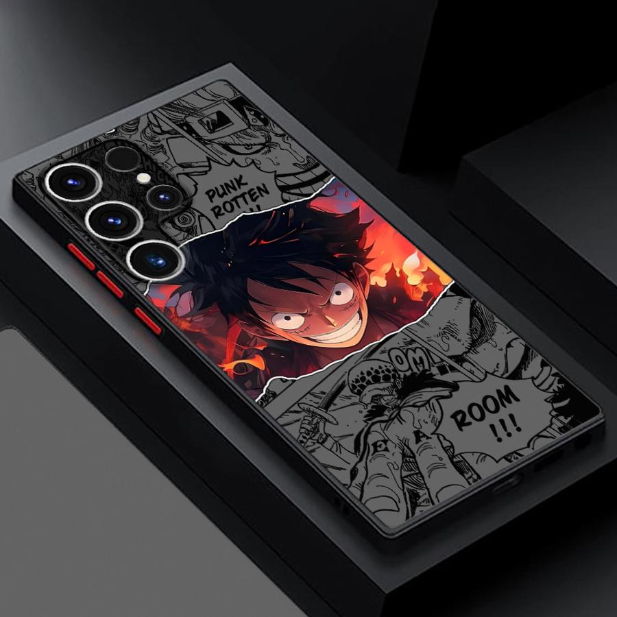 One Piece Anime Luffy Funda Back Phone Cover Case for Samsung Galaxy S23 FE S21 S20 FE Note 20 Ultra 10+ S25 Ultra S24 Plus S26