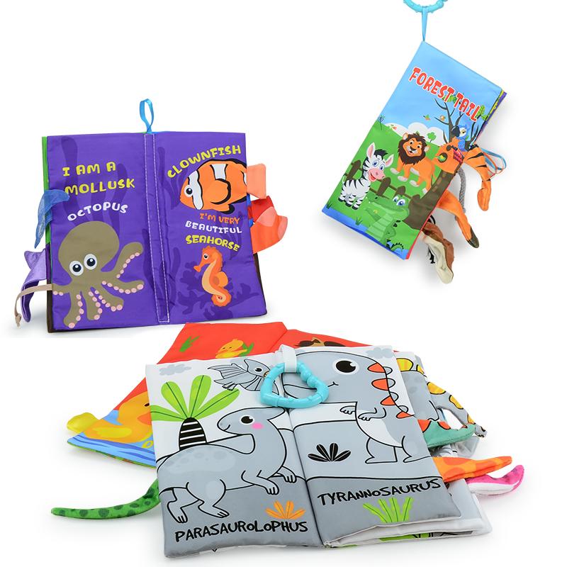 Baby Early Education Toys Tail Cloth Book Puzzle Parent-child Interactive Sound Ring Paper Baby Puzzle Exercise Toys