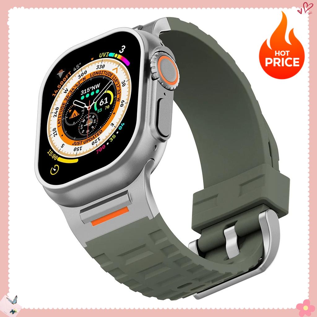 HOT Sport Band for Apple Watch Ultra 3/2 49mm S11 10 9 8 7 46mm 45mm Soft Silicone Bracelet for iWatch6 5 4 Se 44mm Correa Strap