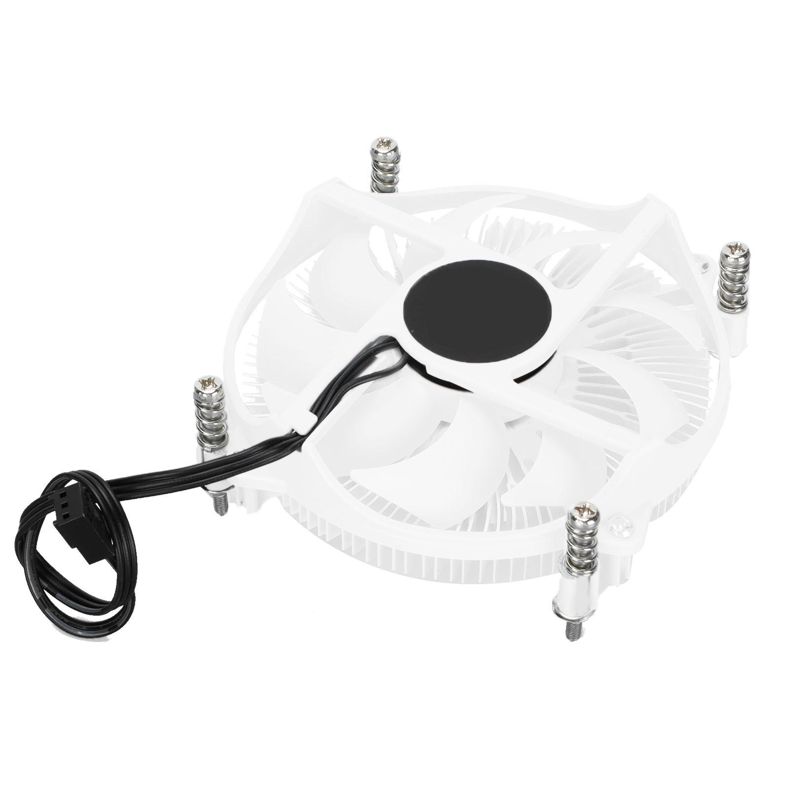 

CPU Cooler UltraThin AllAluminum Heat Sink Low Sound White Fan Radiator for Intel 115 Series