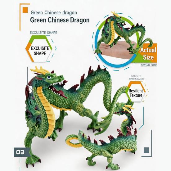 Simulation Mythical Creature Model PVC Chinese Dragon Griffins Collectible Figurine Miniature Mythical Animal Toy Home Office Desktop Decoration