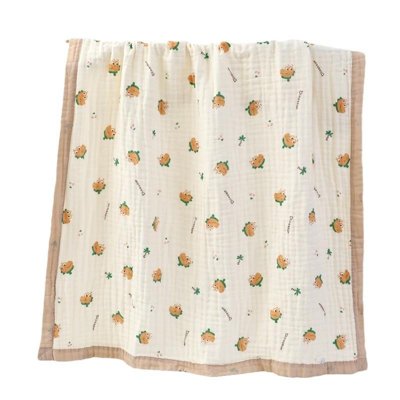 Baby Pure Cotton Gauze Bath Towel Six-Layer High-Density Seersucker Children'S Quilt Baby Children'S Bath Lunch Break Strong Water Absorption