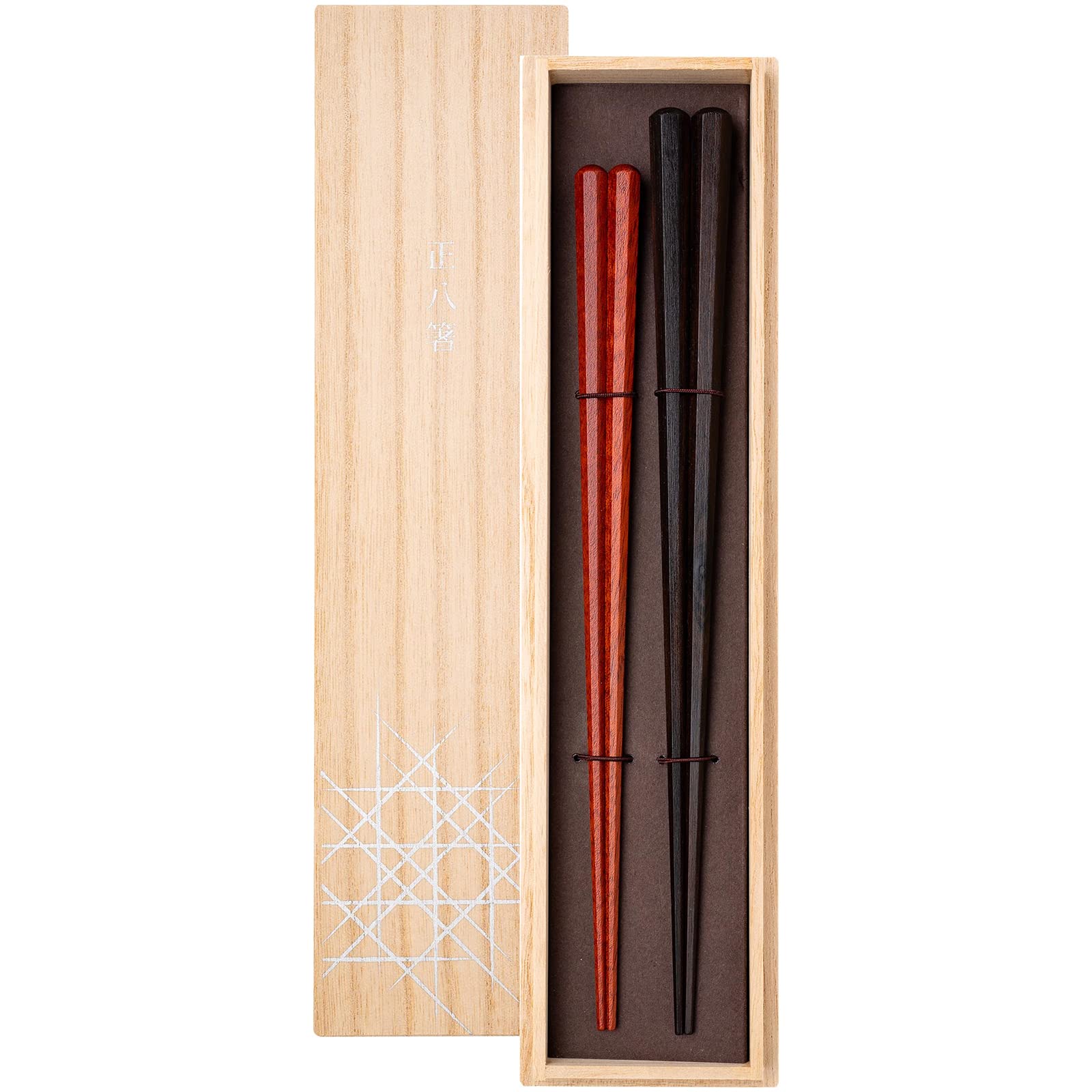 

Hashikura Matsukan Chopsticks Couple Chopsticks High Quality Natural Wood Pair Set 22cm Shohachi Chopsticks Ebony Satine Octagonal Black Brown Made in чёрный