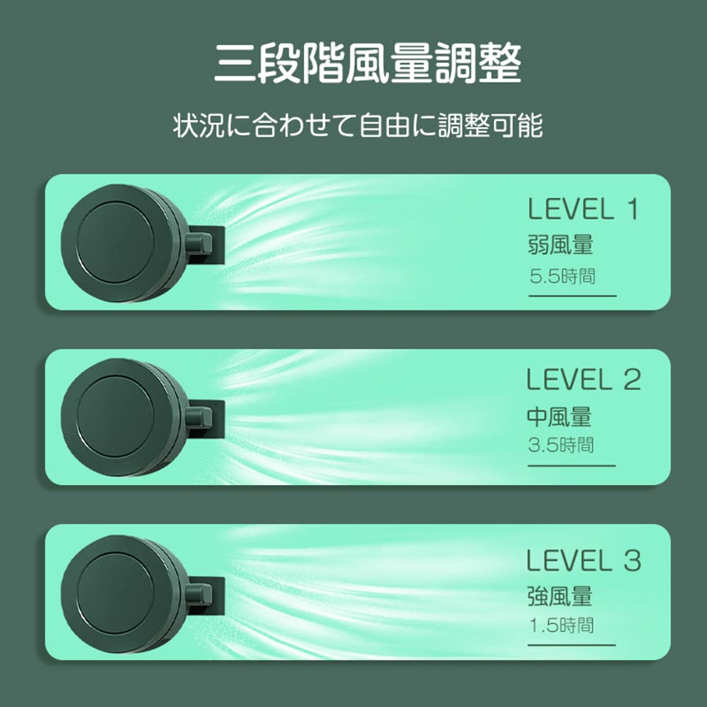 LUNPEAR Bladeless Mini Neck for Suitable for Three Airflow Airflow USB Charging Lightweight Clip-on Fan, Stylish, Small, Women, Sitting, Settings,