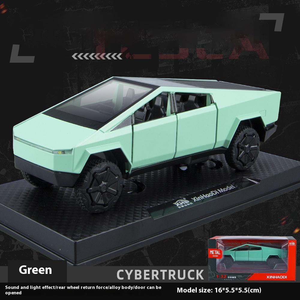 

1/32 Cybertruck Pickup Truck Model Alloy Toy Boy Simulation Sound Children Car Model Collection Gifts Desk Decorations
