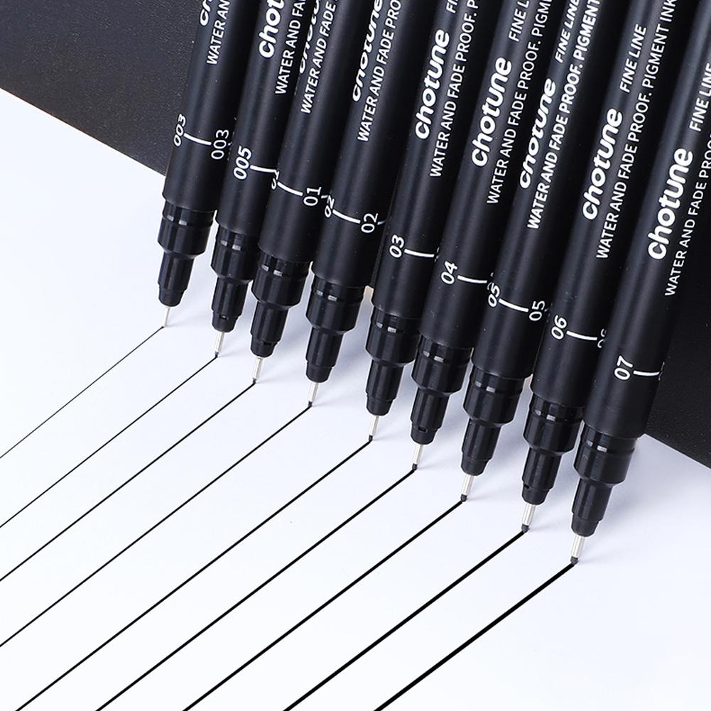 3-15PCS/Set Black Fine Point Pen Waterproof Ink Line Drawing Pen for Artist Illustration Sketching Anime Manga Technical Drawing