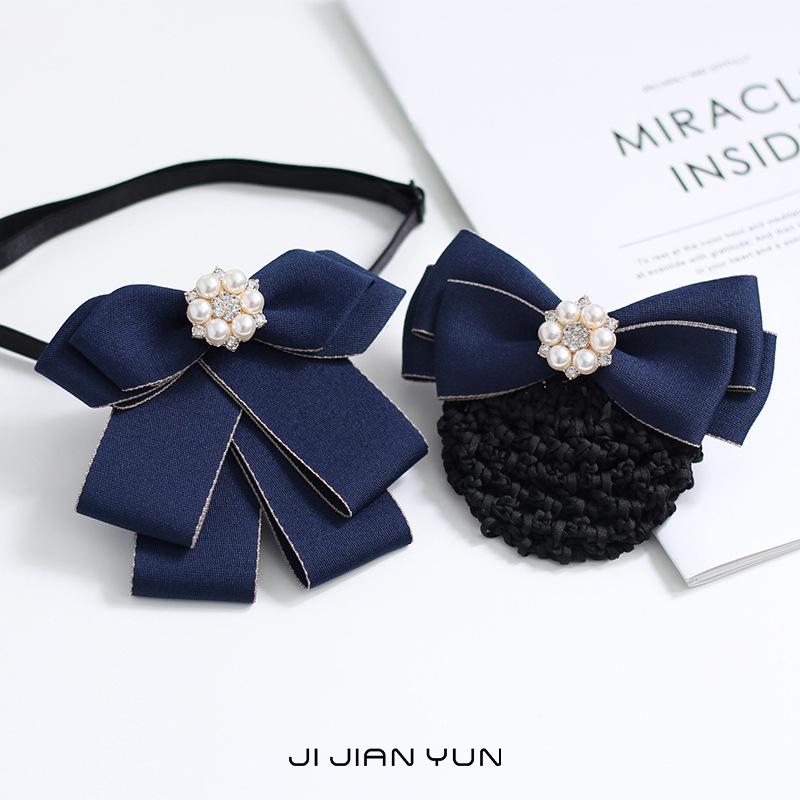 Collar Flower Female Professional Head Flower Set Bank Bow Tie Industrial And Commercial Postal Mail Storage Teller Blue Shirt Jk Tie Accessories