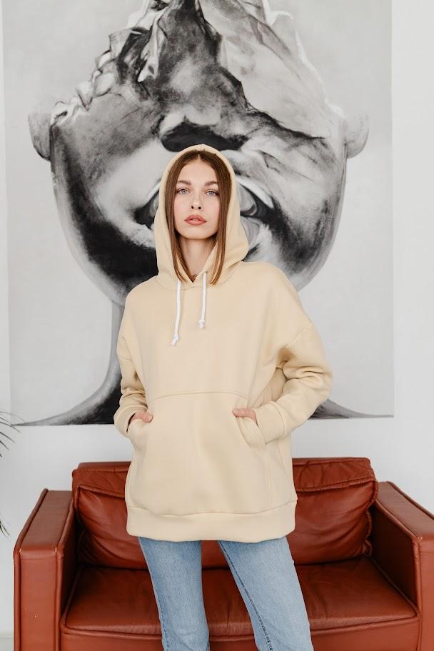 Women’s Warm Hoodie – Soft Three-Thread Fabric with Kangaroo Pocket & Hood, Winter, 8360-025 HC