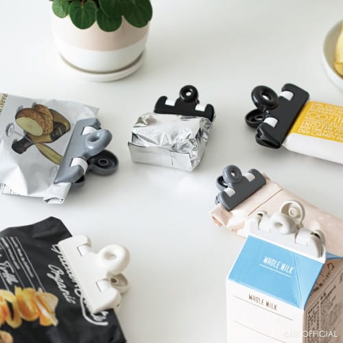 &NE Kitchen Clips, Small, Nikii, White, Gray, Black, Set of 3, 4.5cm Wide x 10cm Deep x 5.5cm High, Made in Japan, Suitable for Various Uses, Small, F