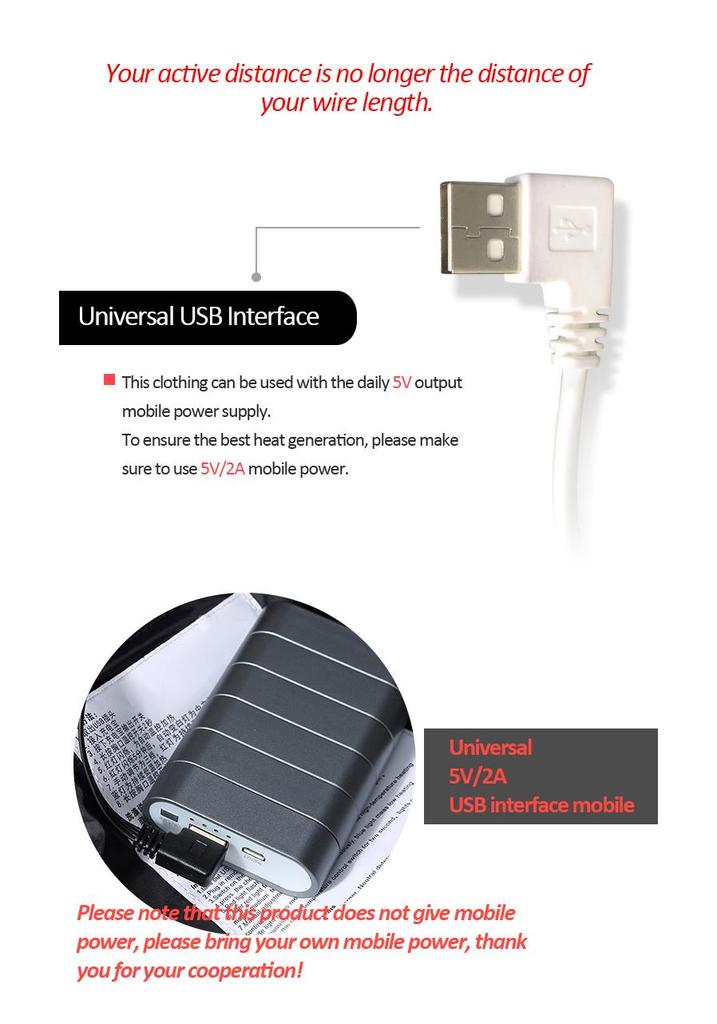 USB-Rechargeable Heated Winter Jacket - Men's 2/4/9-Piece Smart Heating Cotton Coat
