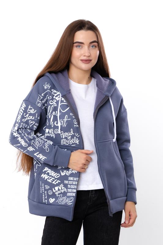 Hoodie – Women's Warm Oversize Zip with Graffiti Print, Winter, 8357-025-33 HC