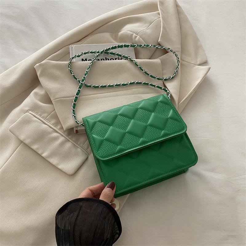 Fashionable Casual Small Square Shoulder Bag For Women In Black White Green Orange