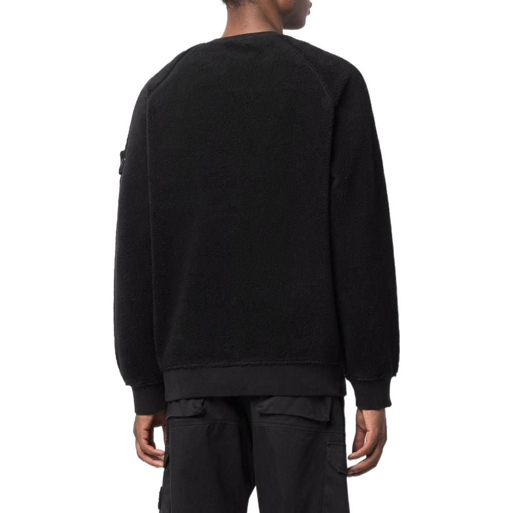 STONE ISLAND Fleece Crewneck Sweatshirt 'Black' Men's 751560234-V0029
