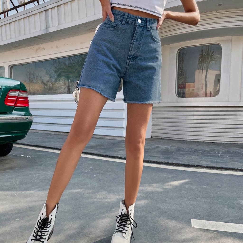 GMXIA Trend Loose Casual Denim Shorts High Waisted Loose Slimming Pants