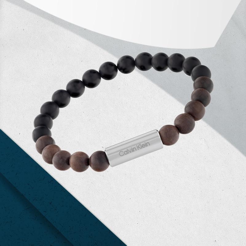 Calvin Klein Limited Stainless Steel Wood Agate Bracelet Men Bracelet 35000426
