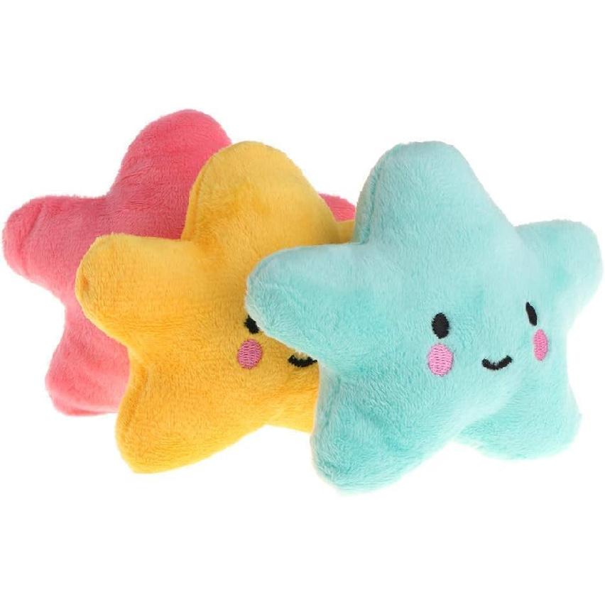 2Pcs Star Plush Pet Dog Toys Cute Squeaky Toy for Interactive Toy Dog Chew Toy for Pet Dog Puppy Training Playing, Squeak (Pink)