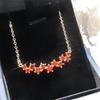 Japanese Retro Garnet Pendant Necklace – Light Luxury Moissanite Clavicle Chain
