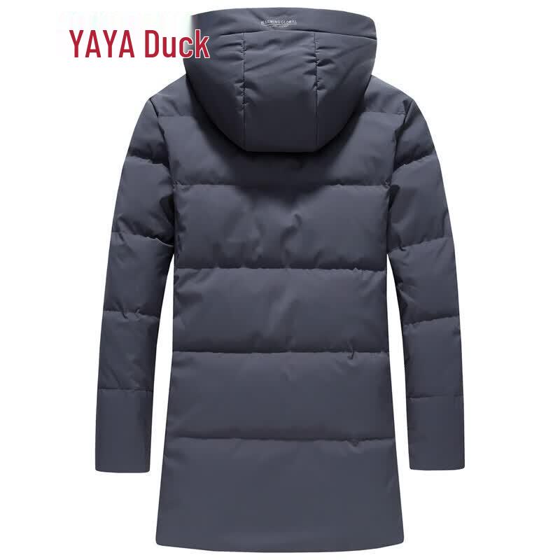 YAYA Men's Mid-Length Detachable Hood Down Jacket