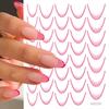 12 Sheets Self-Adhesive Nail Decals French Tip Nail Stickers Nails Art Decorations French Line Nails Art Stickers