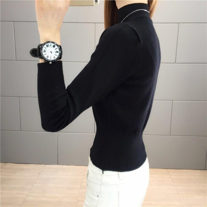 Women's Knit Sweater Short Turtleneck Sweater Slim Pullover Knit Jumper Fall Winter