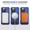 For iPhone 16 Pro Magnetic Case TPU+PC Ring Kickstand Anti-Drop Phone Cover