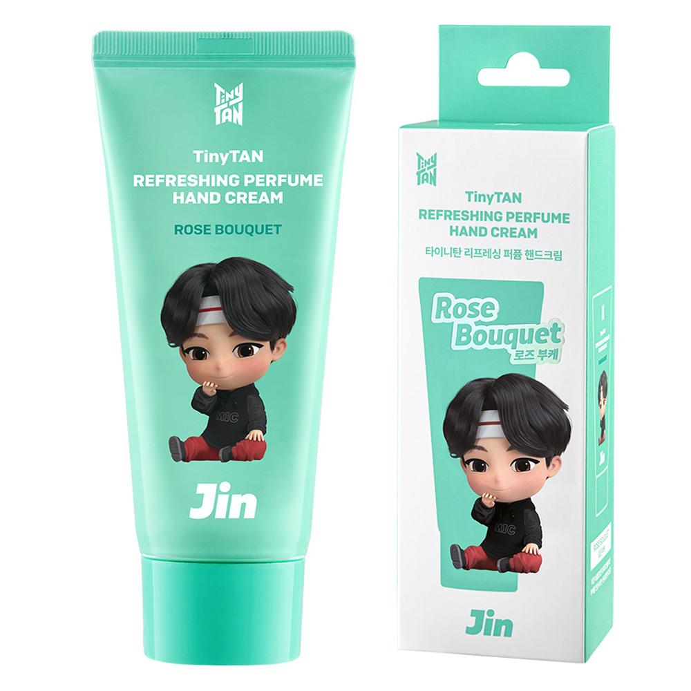 [TinyTAN] Perfume Hand Cream 50ml Jin Edition - Elegant Rose Bouquet Scent, Moisturizing Shea Butter Hand Lotion, BTS Goods 50ml x 1EA