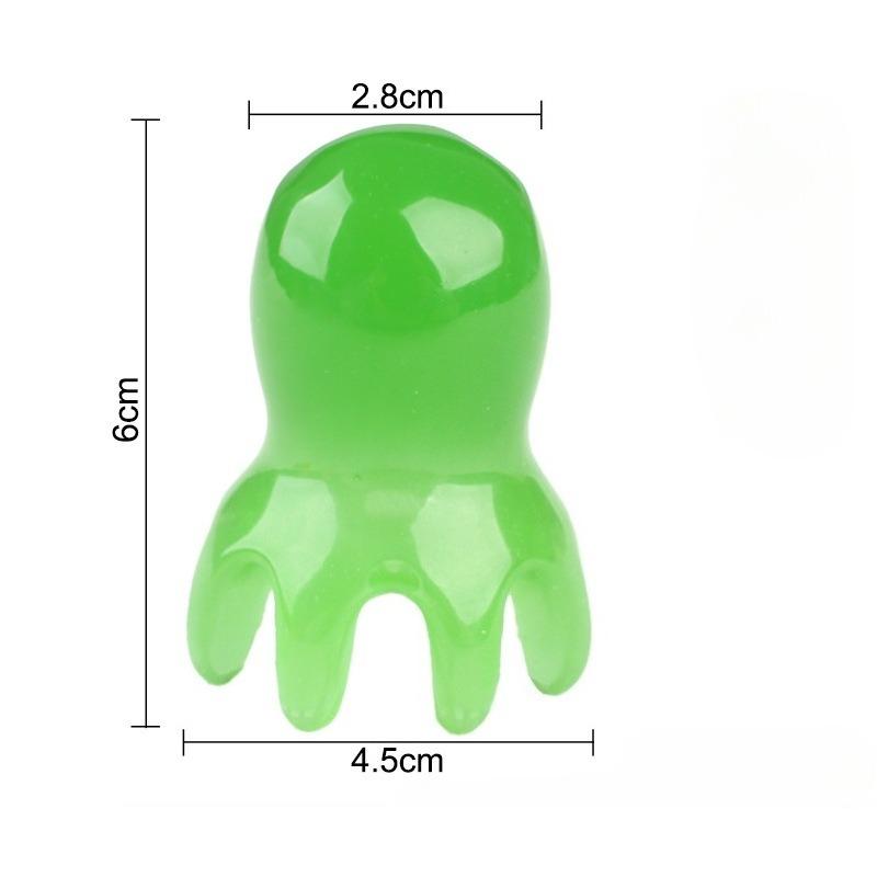 Octopus Shaped Head Massage Comb Resin Wide Tooth Scalp Massage Comb Meridian Acupoint Back and Neck Manual Deep Massage Tools