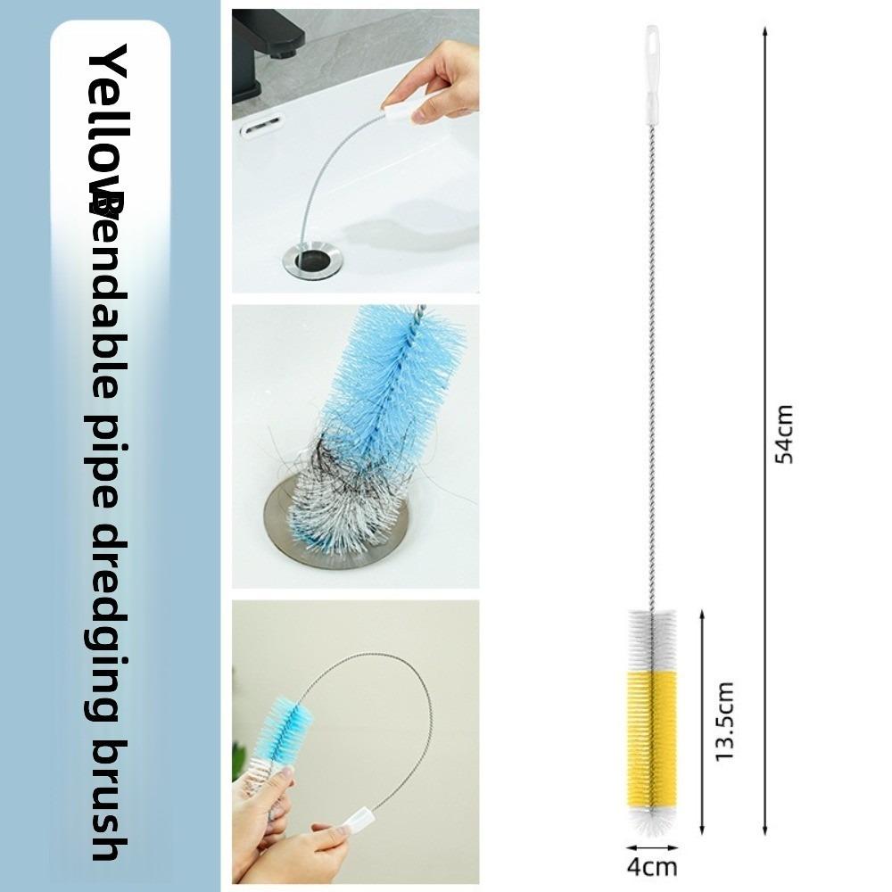 

Flexible Pipe Dredging Brush 54cm Clog Plug Hole Remover Tool For Water Pipes жовтий