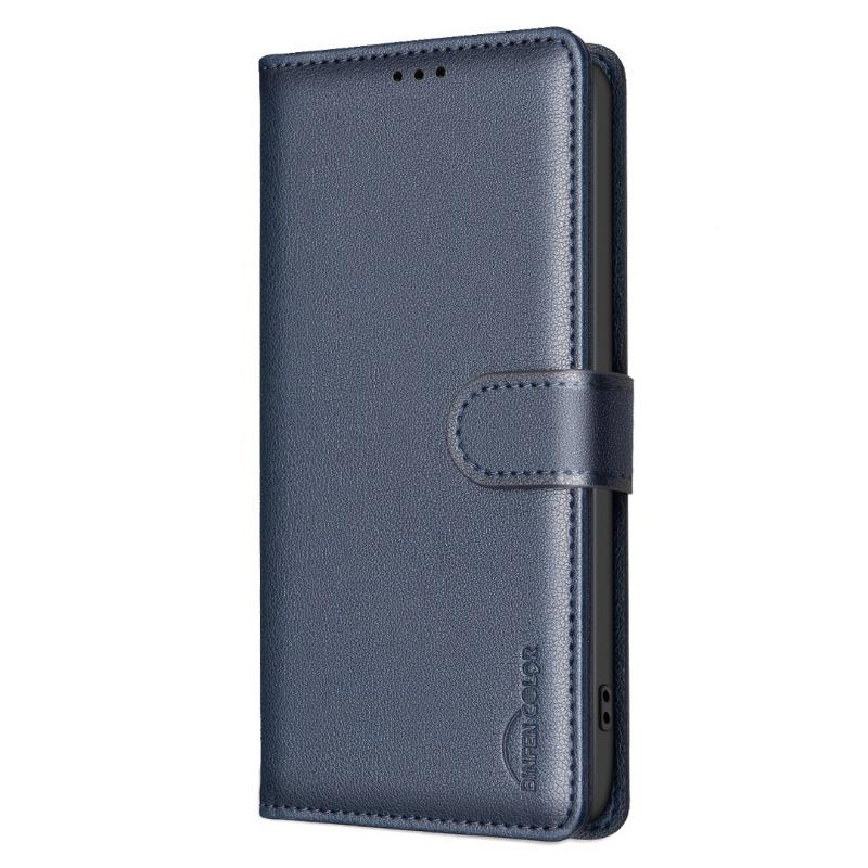 Rfid Small Lychee Pattern Leather Phone Case With Card Holder Stand For Apple Iphone