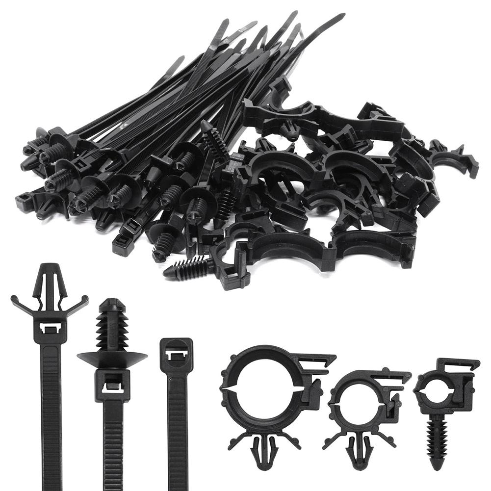 

45Pcs Vehicle Self-locking Cable Ties For Toyota For Honda Car Chassis Wire Harness Retainer Clip Push Mount Cable Zip Tie China Mainland